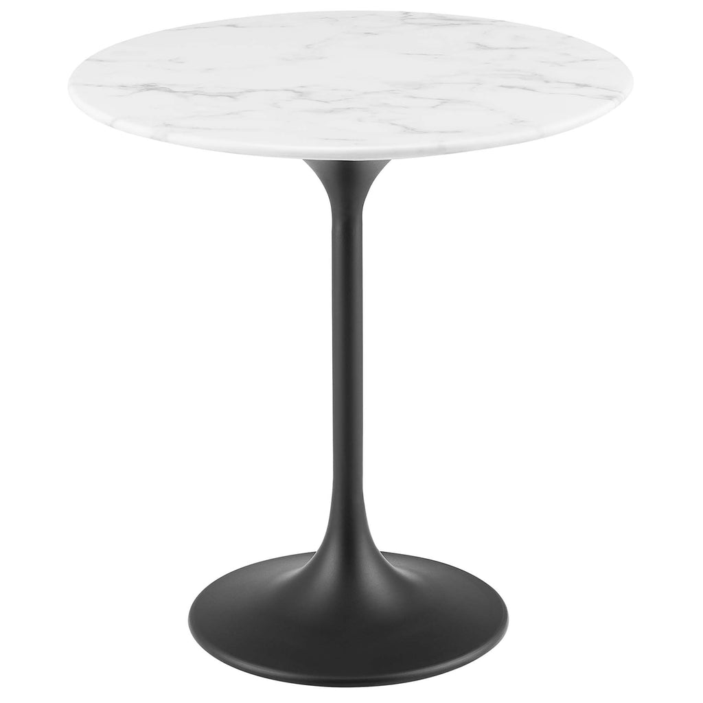 Lippa 20" Round Faux Marble Side Table - Black White