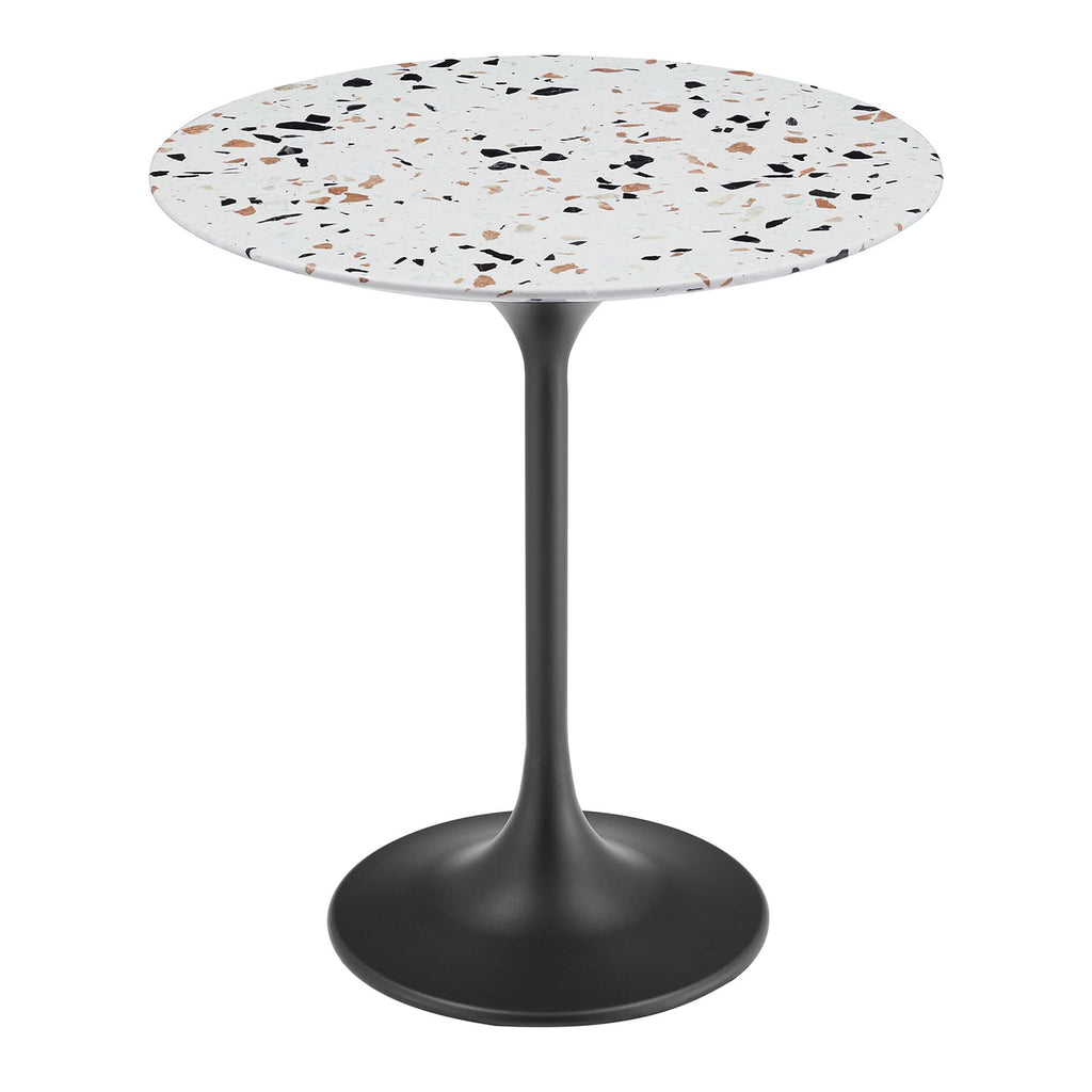 Lippa 20" Round Terrazzo Side Table - Black Terrazzo