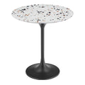 Lippa 20" Round Terrazzo Side Table - Black Terrazzo