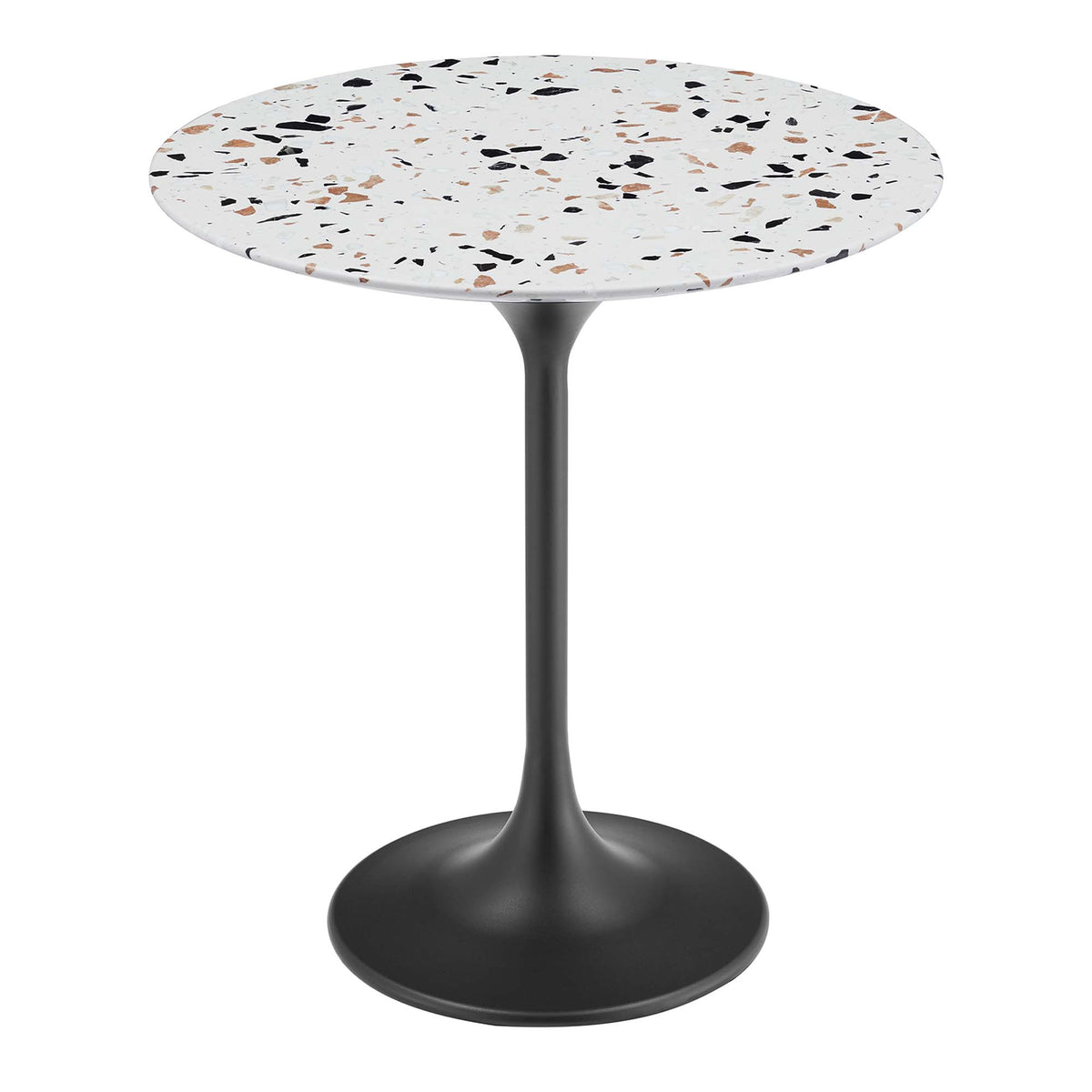 Lippa 20" Round Terrazzo Side Table - Black Terrazzo