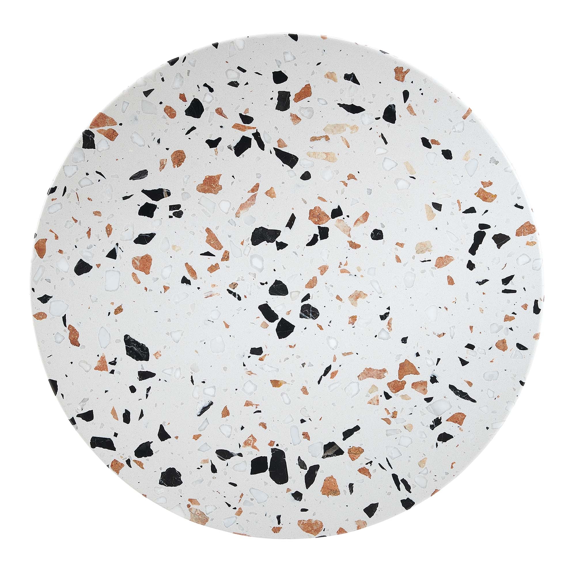 Lippa 20" Round Terrazzo Side Table - Black Terrazzo
