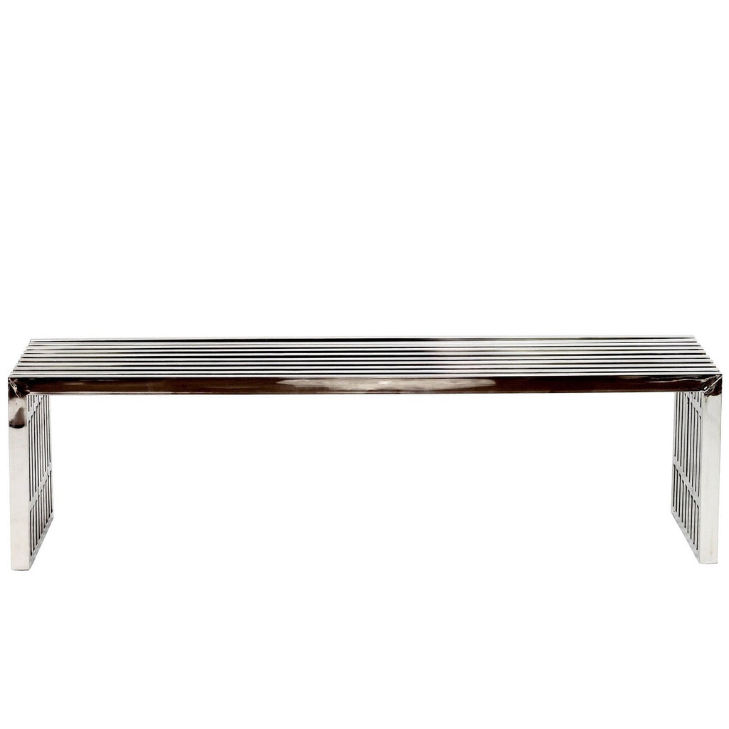 Gridiron Large Stainless Steel Bench - Silver