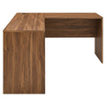 Venture L-Shaped Wood Office Desk - Walnut