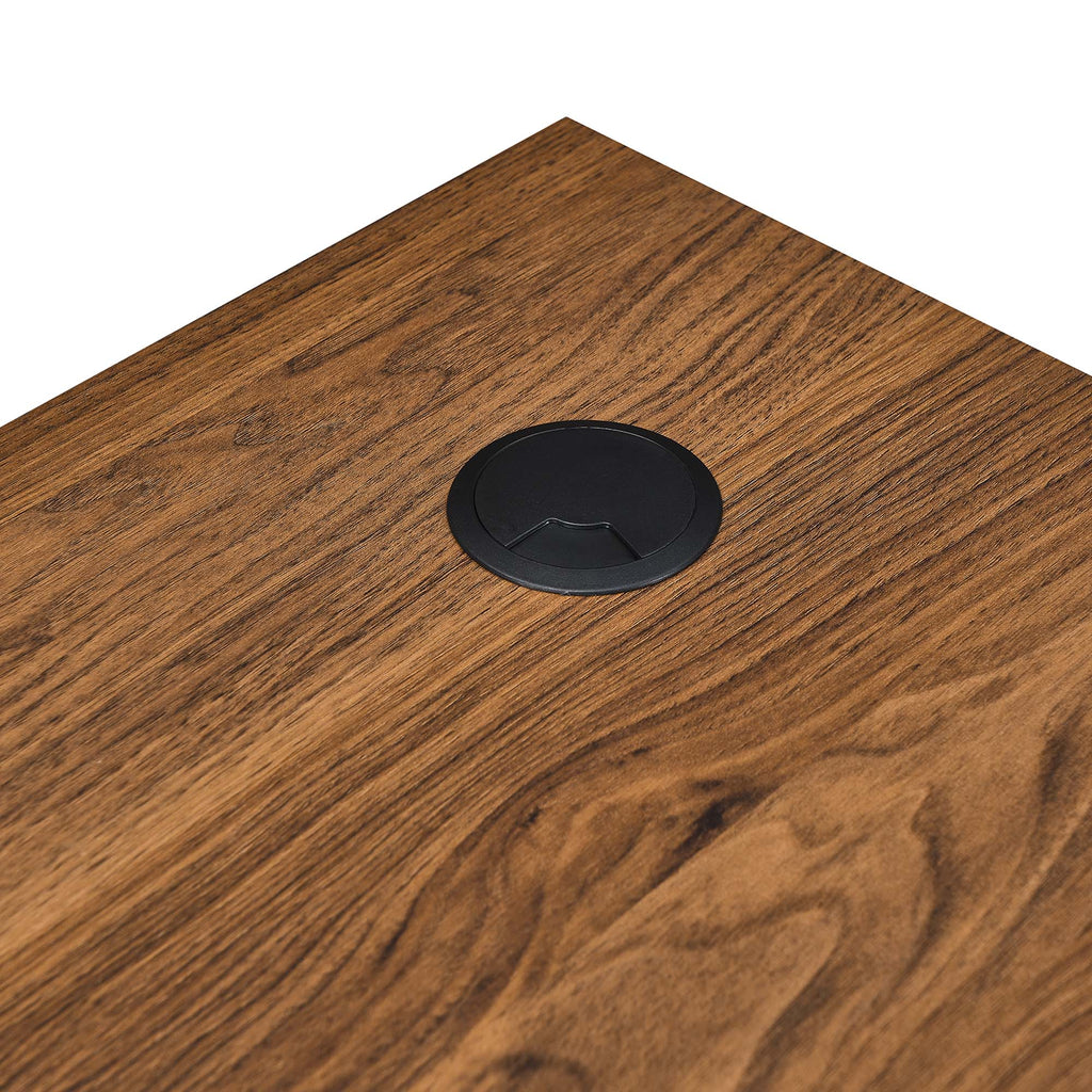 Venture L-Shaped Wood Office Desk - Walnut