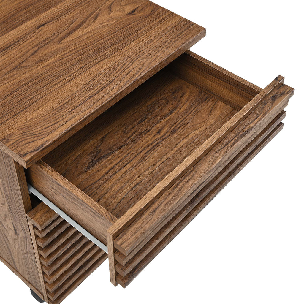 Render Wood File Cabinet - Walnut
