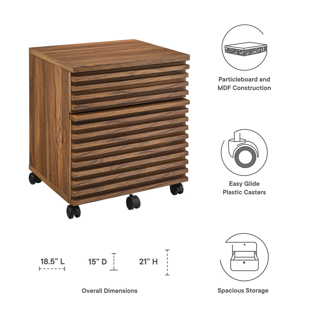 Render Wood File Cabinet - Walnut
