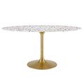 Lippa 60" Oval Terrazzo Dining Table - Gold White