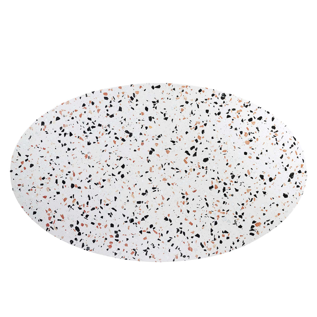 Lippa 60" Oval Terrazzo Dining Table - Gold White