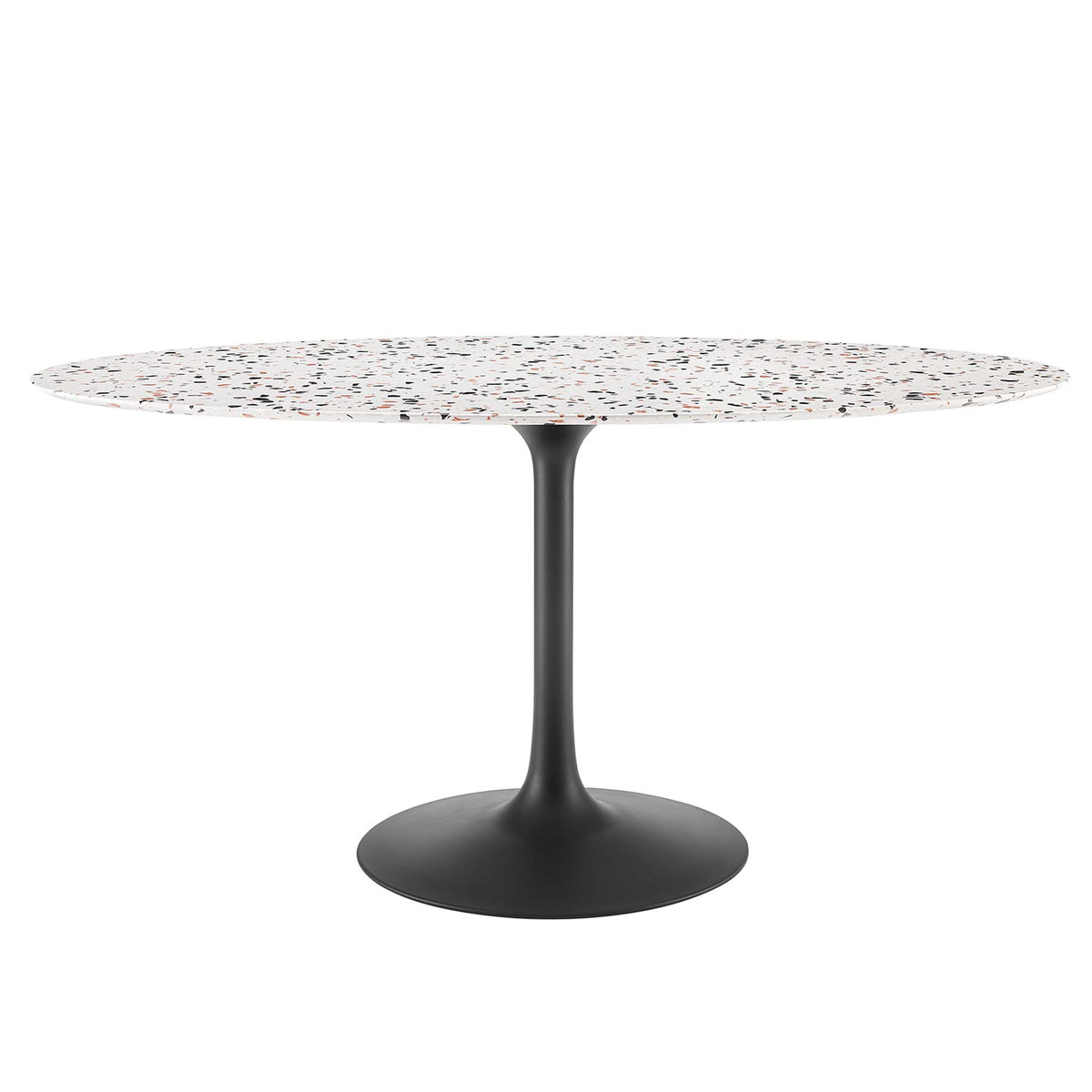 Lippa 60" Oval Terrazzo Dining Table - Black White