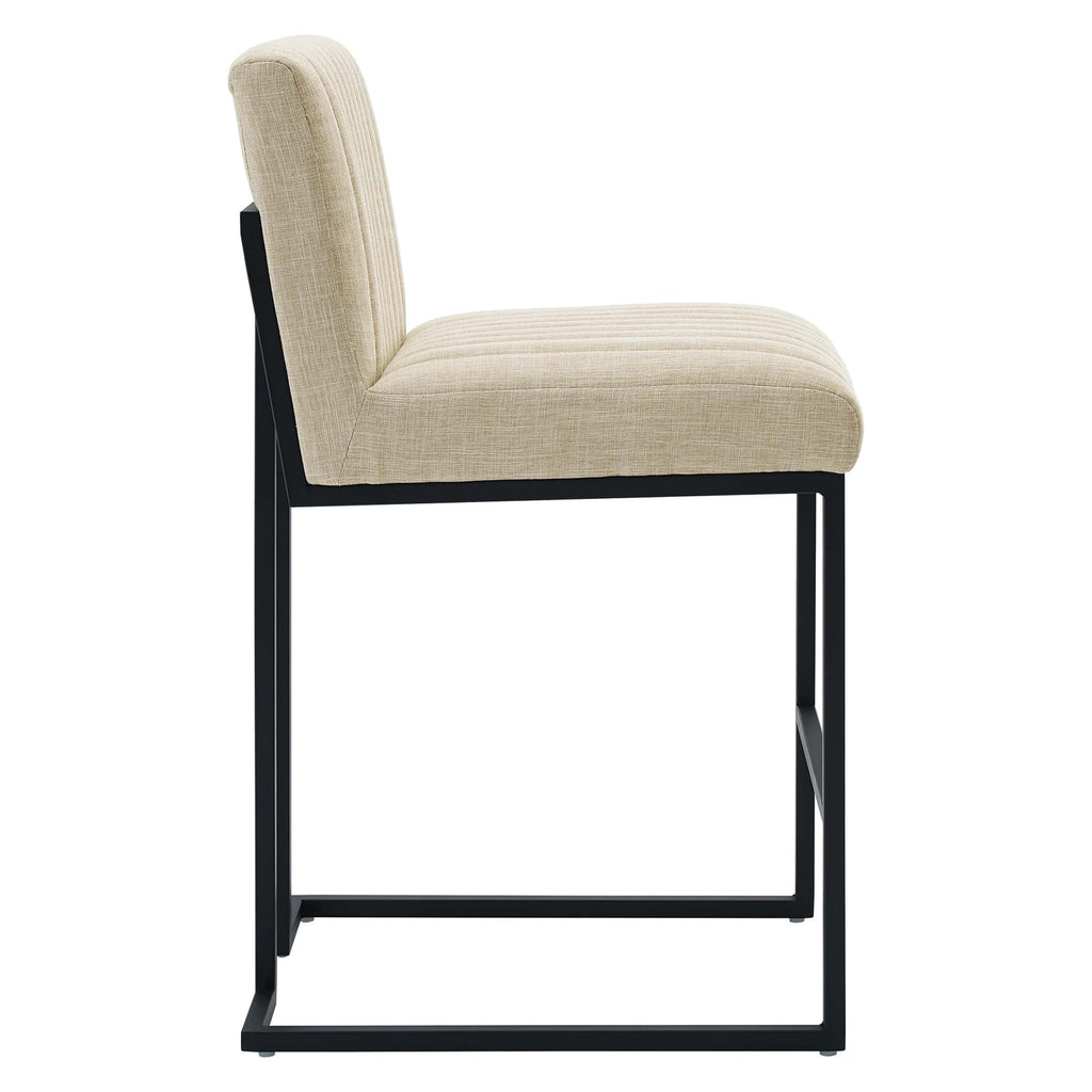 Indulge Channel Tufted Fabric Counter Stools Set of 2 - Beige