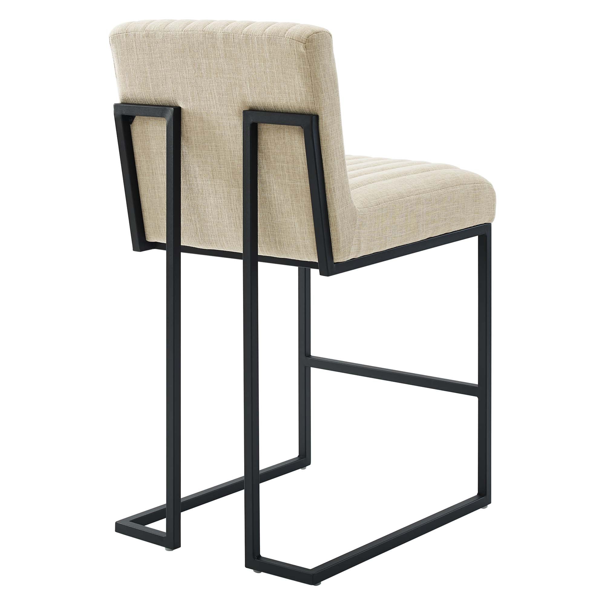 Indulge Channel Tufted Fabric Counter Stools Set of 2 - Beige
