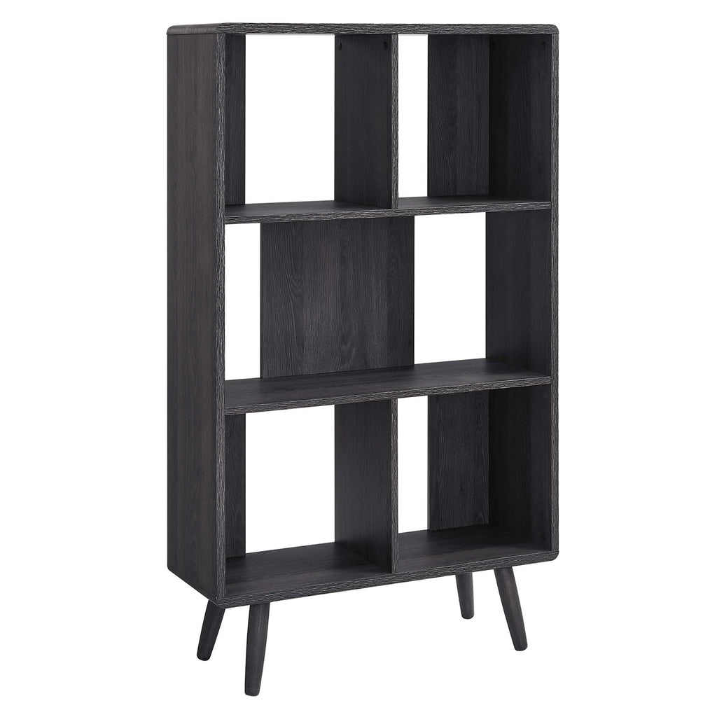 Transmit 5 Shelf Wood Grain Bookcase - Charcoal