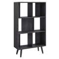 Transmit 5 Shelf Wood Grain Bookcase - Charcoal