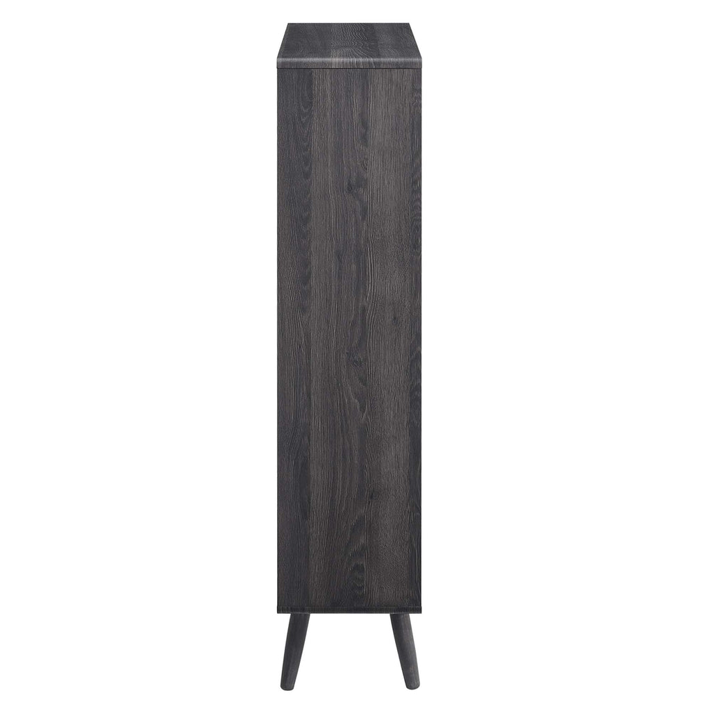 Transmit 5 Shelf Wood Grain Bookcase - Charcoal