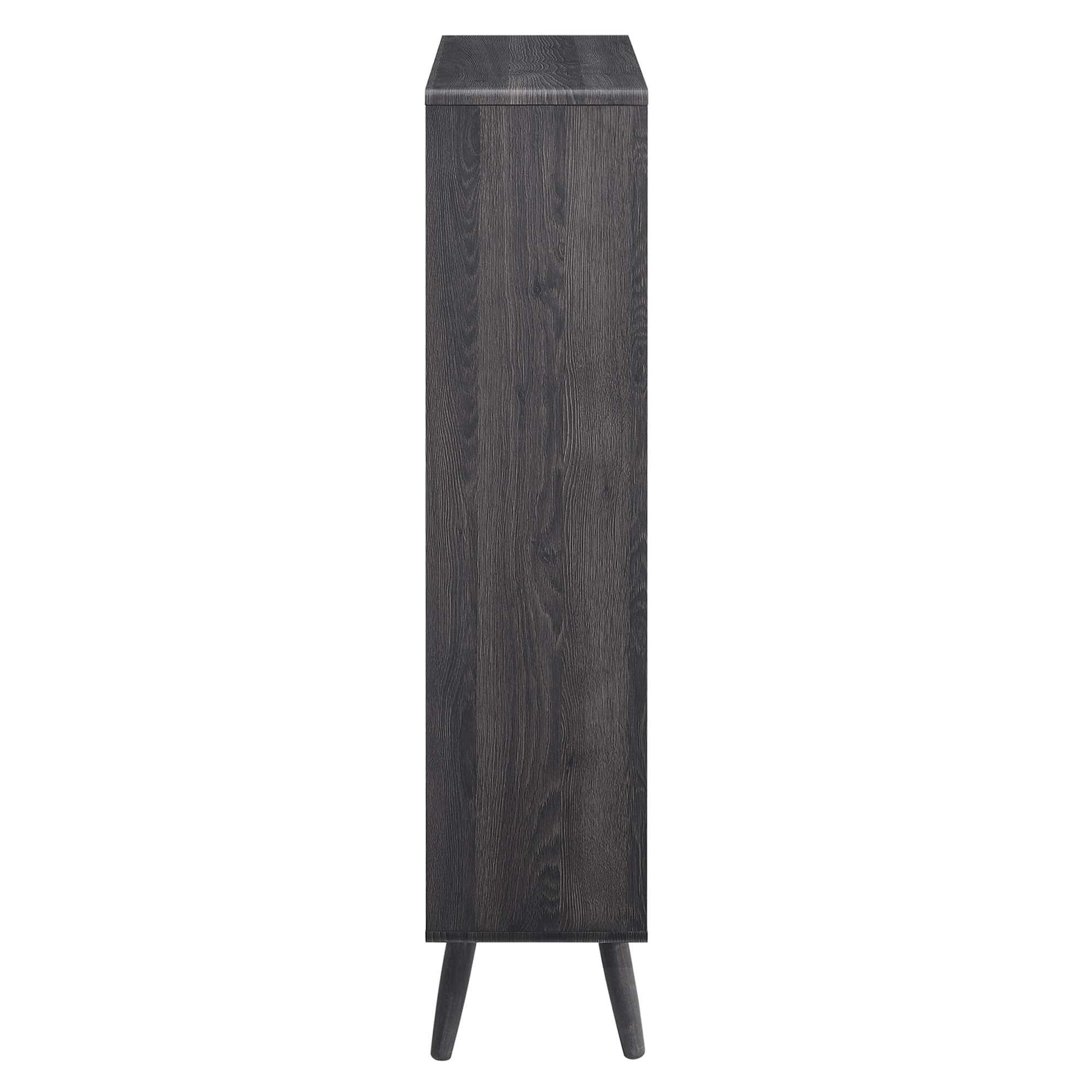 Transmit 5 Shelf Wood Grain Bookcase - Charcoal