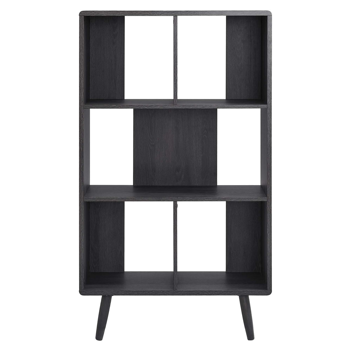 Transmit 5 Shelf Wood Grain Bookcase - Charcoal