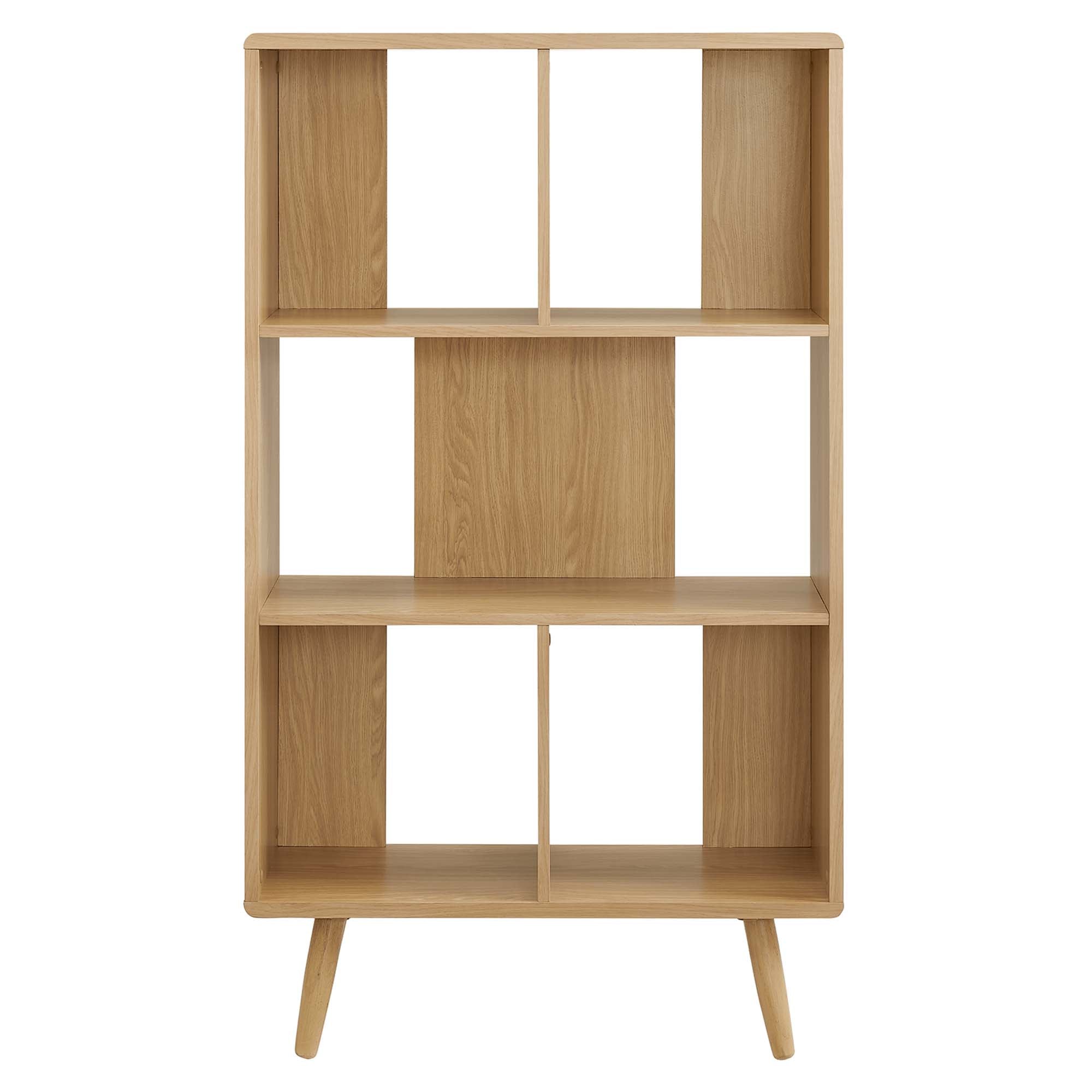 Transmit 5 Shelf Wood Grain Bookcase - Oak
