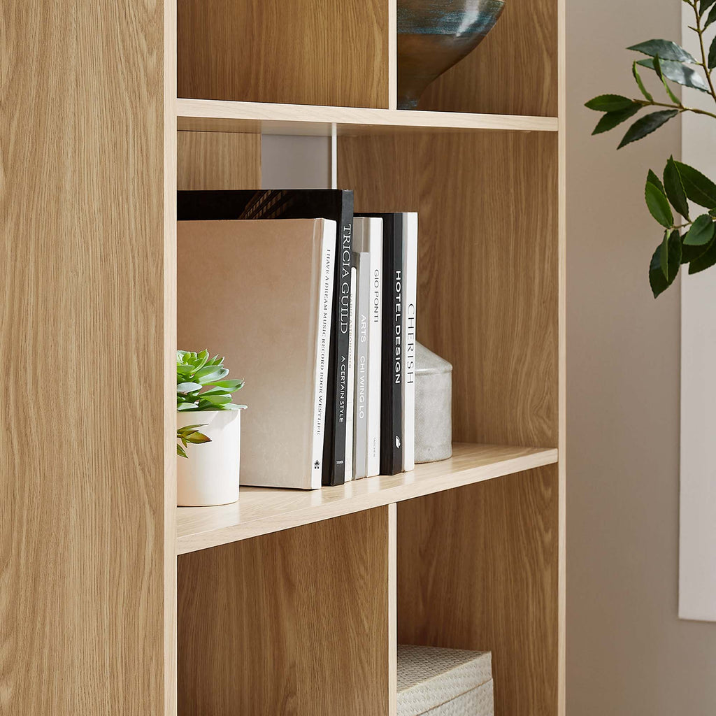 Transmit 5 Shelf Wood Grain Bookcase - Oak
