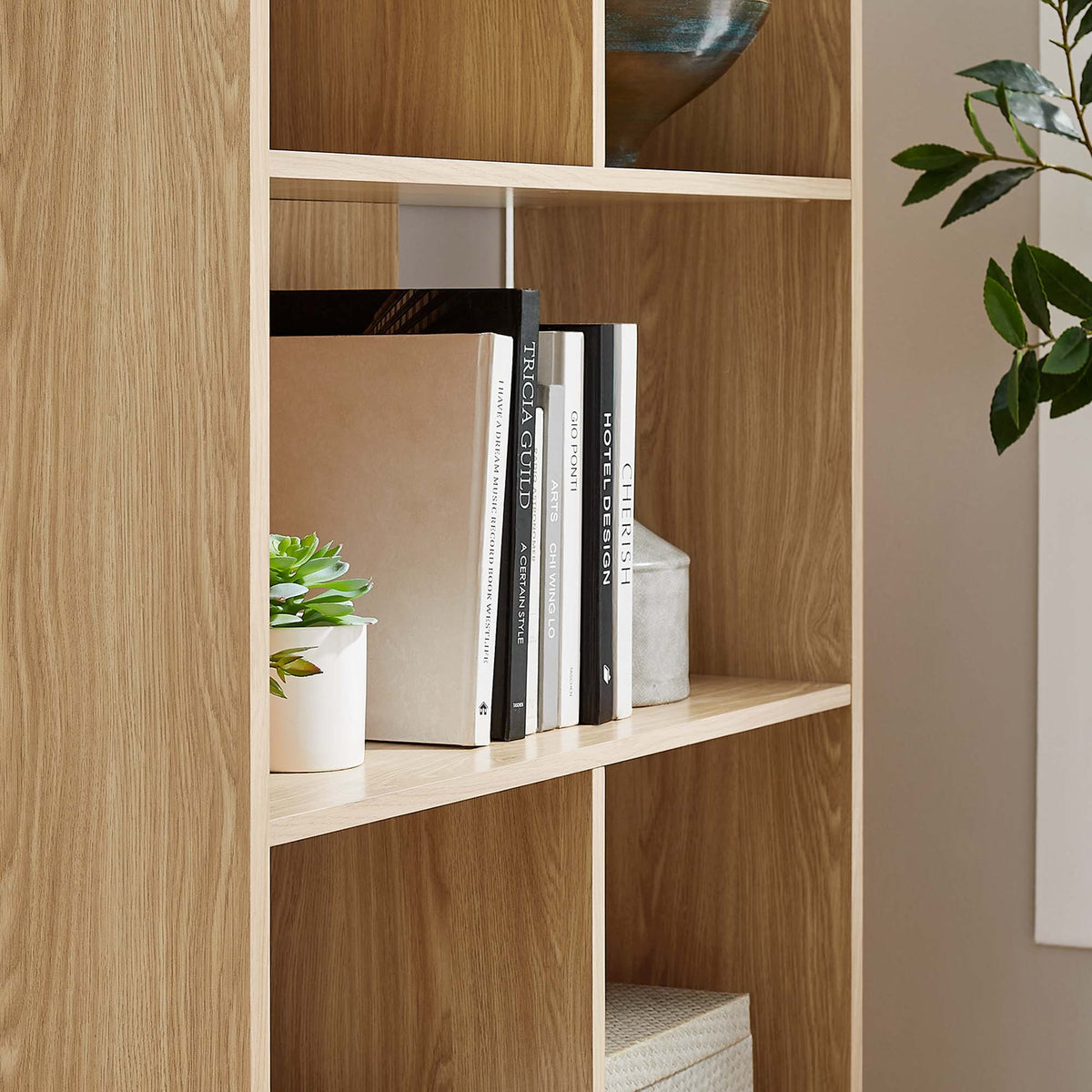 Transmit 5 Shelf Wood Grain Bookcase - Oak