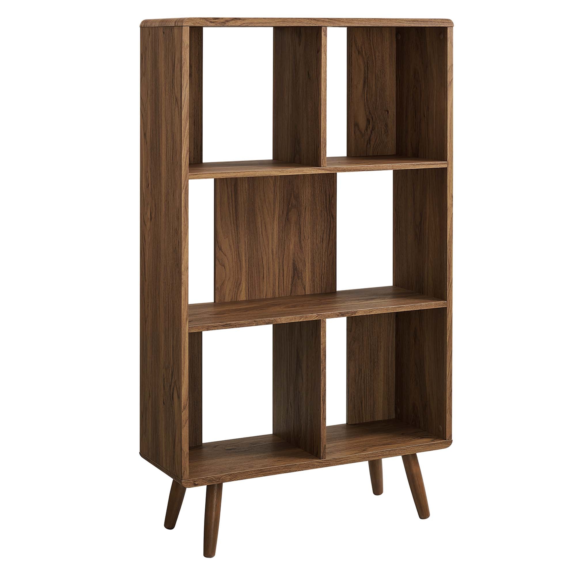 Transmit 5 Shelf Wood Grain Bookcase - Walnut