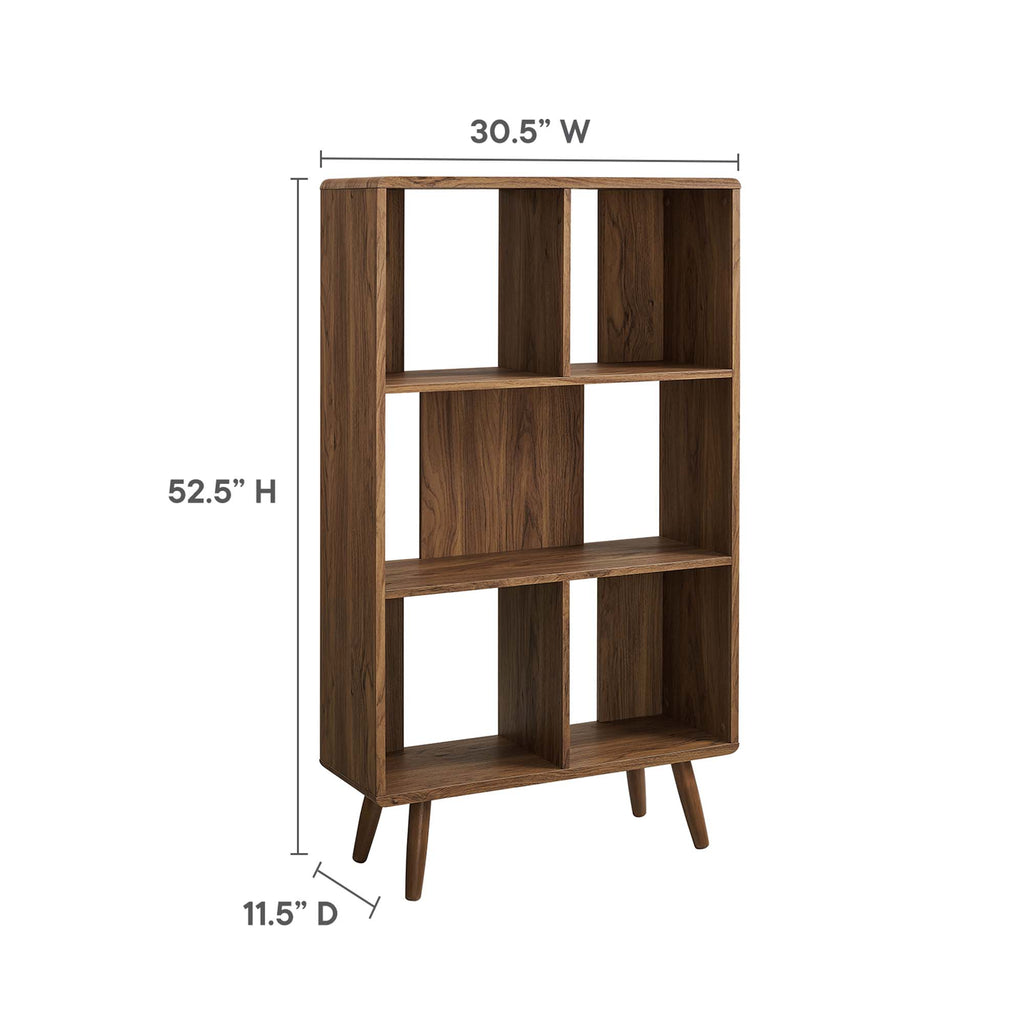 Transmit 5 Shelf Wood Grain Bookcase - Walnut