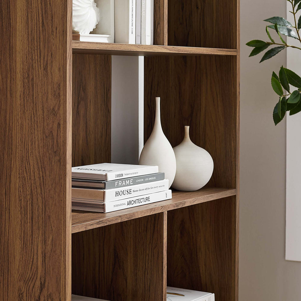Transmit 5 Shelf Wood Grain Bookcase - Walnut