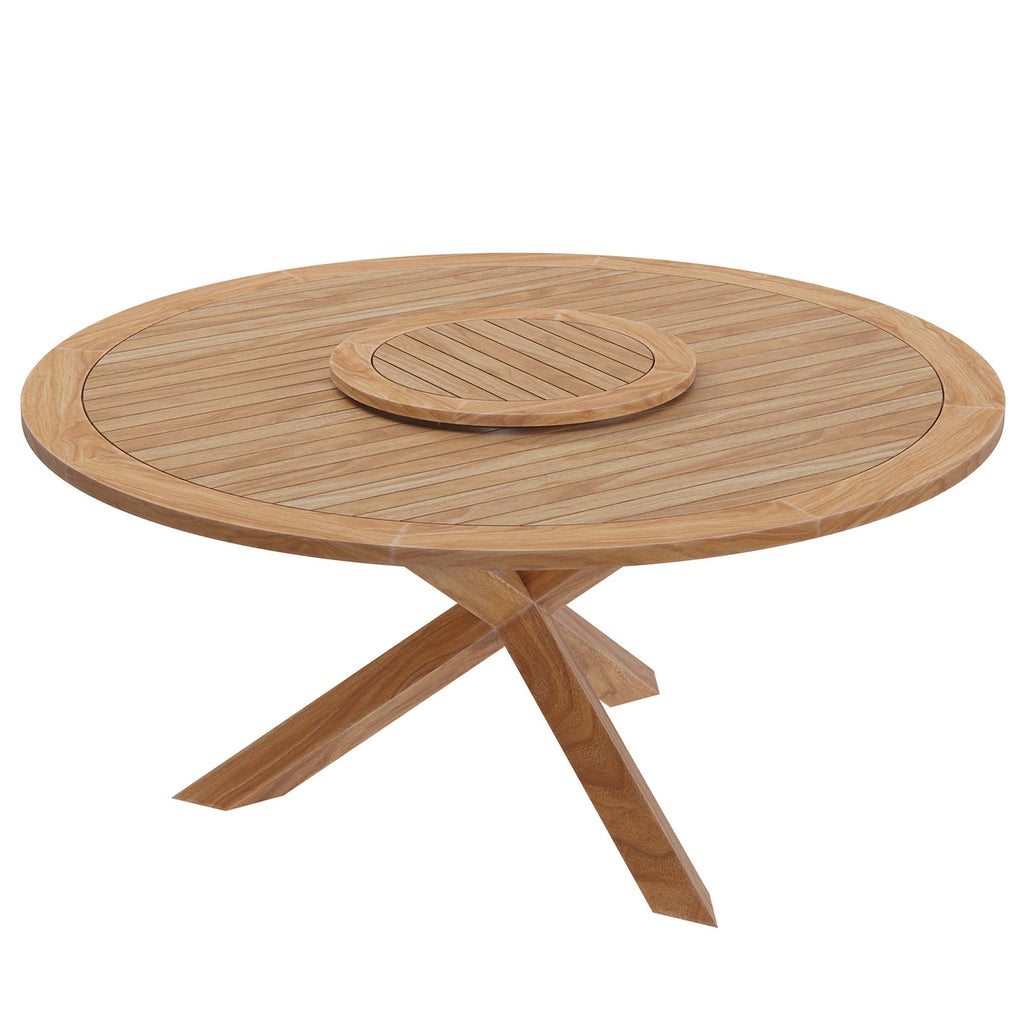 Wellspring 63" Outdoor Patio Teak Wood Dining Table - Natural