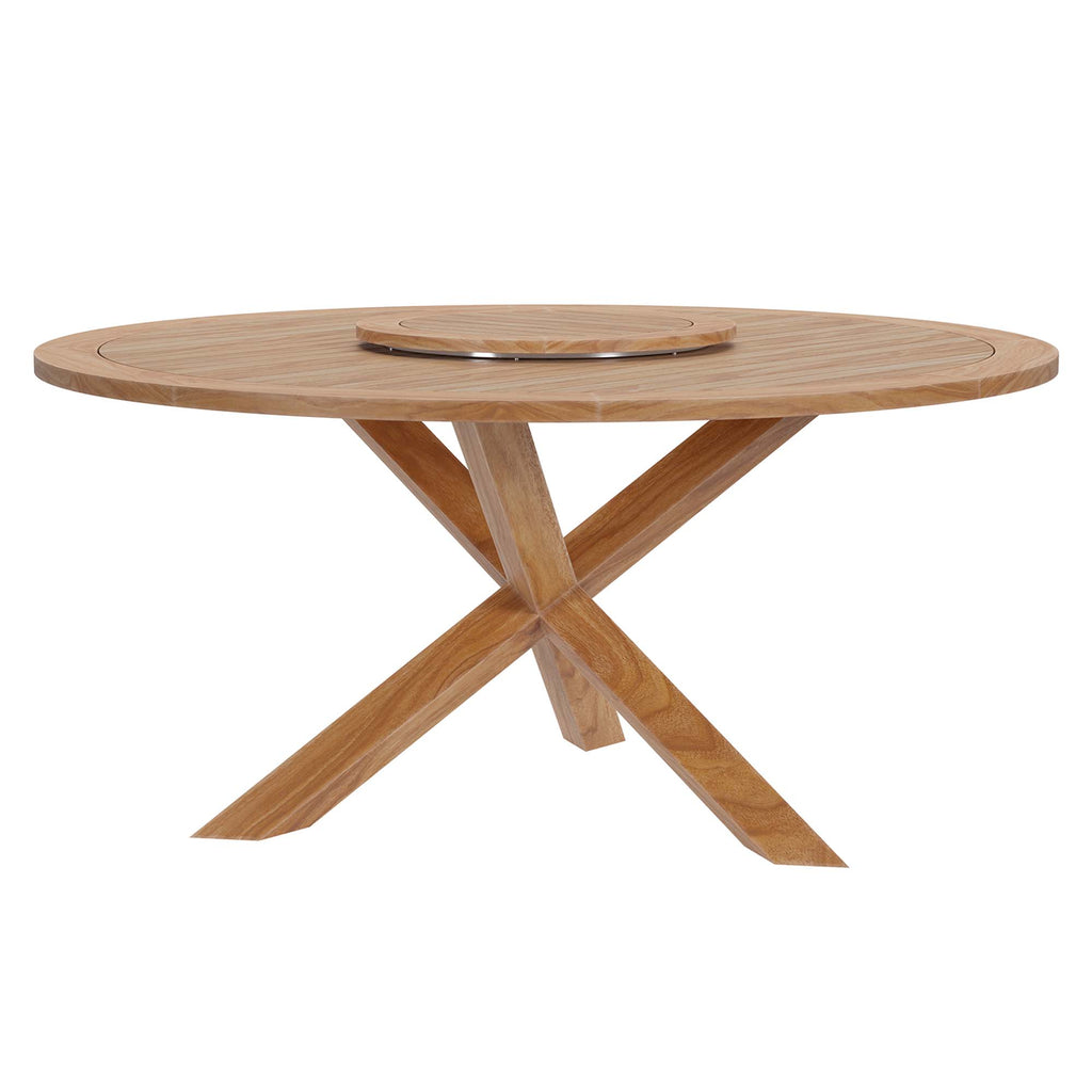 Wellspring 63" Outdoor Patio Teak Wood Dining Table - Natural