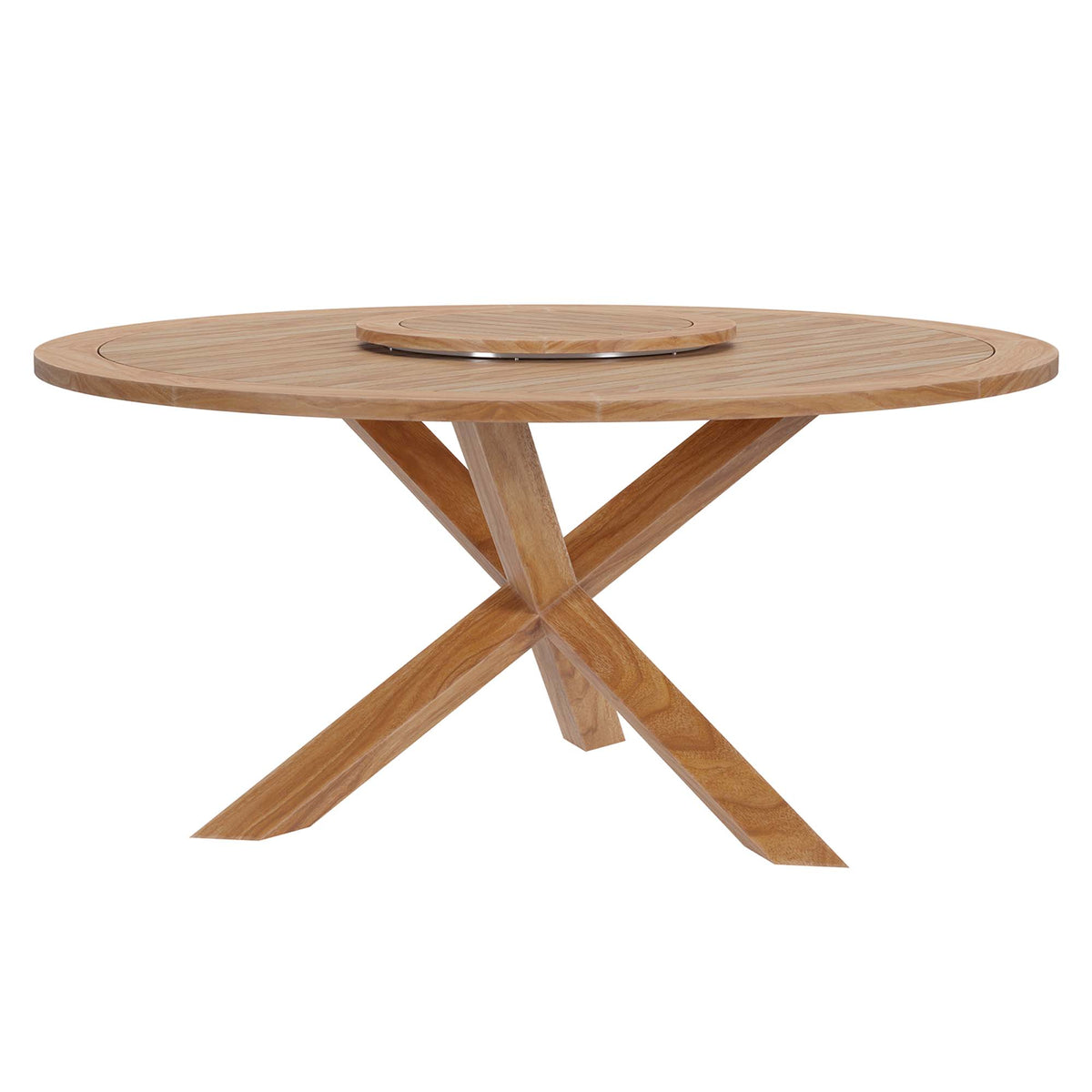 Wellspring 63" Outdoor Patio Teak Wood Dining Table - Natural