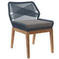 Wellspring Outdoor Patio Teak Wood Dining Chair - Blue Graphite