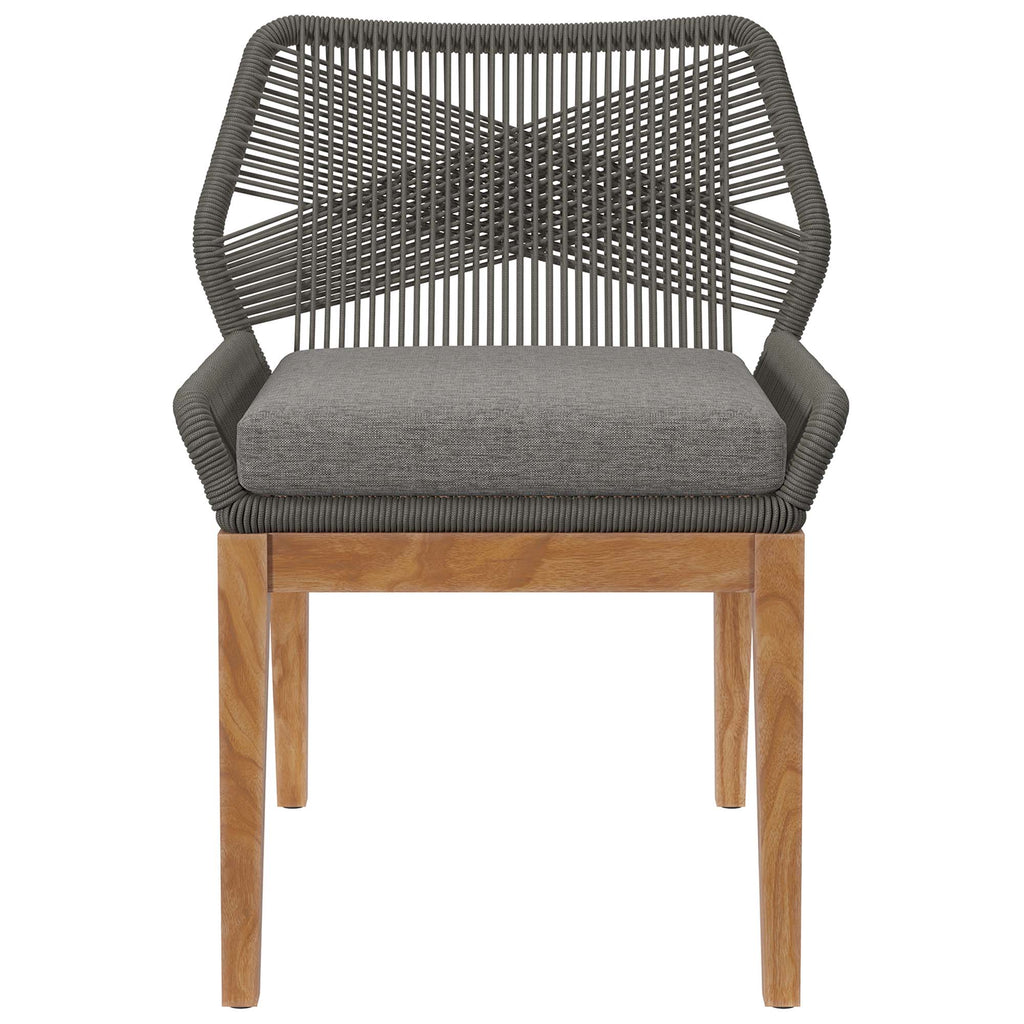 Wellspring Outdoor Patio Teak Wood Dining Chair - Gray Graphite