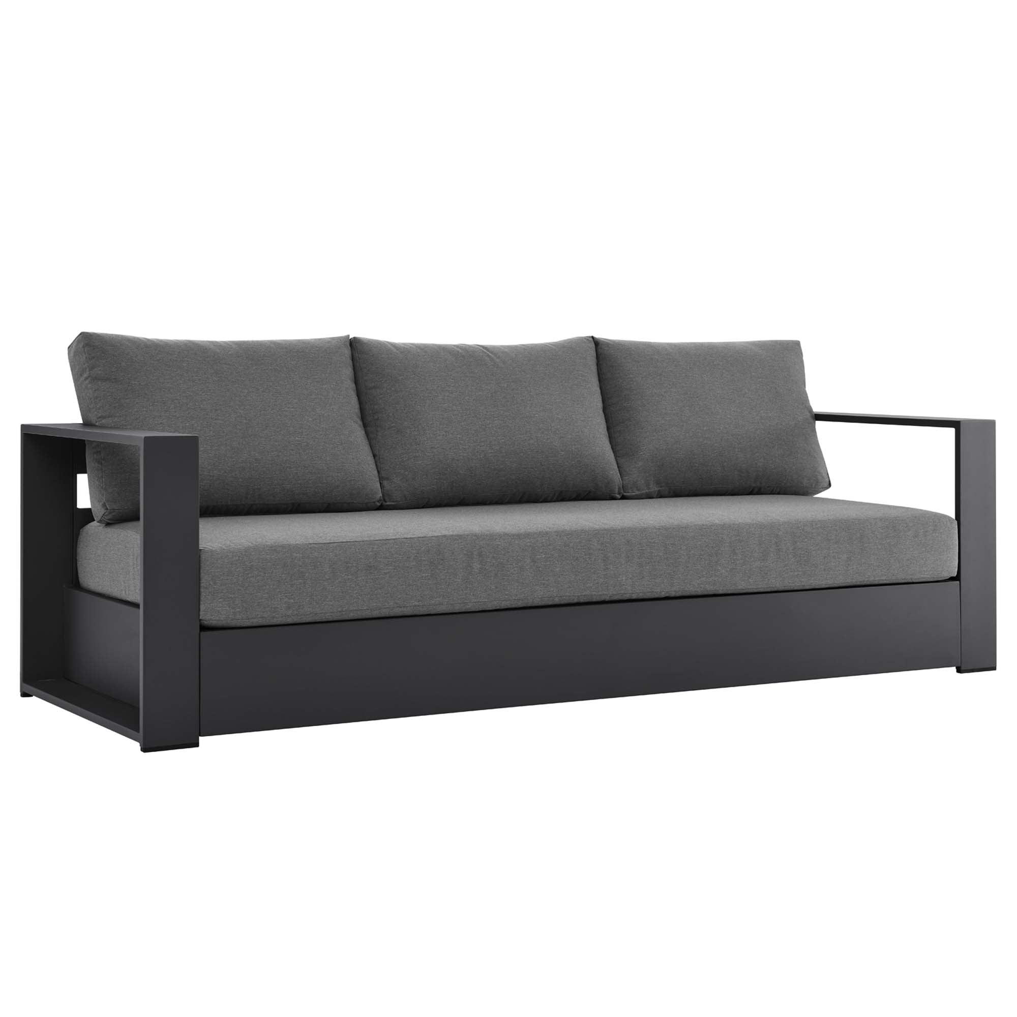 Tahoe 3-Piece Outdoor Patio Powder-Coated Aluminum Set - Gray Charcoal