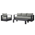 Tahoe 3-Piece Outdoor Patio Powder-Coated Aluminum Set - Gray Gray
