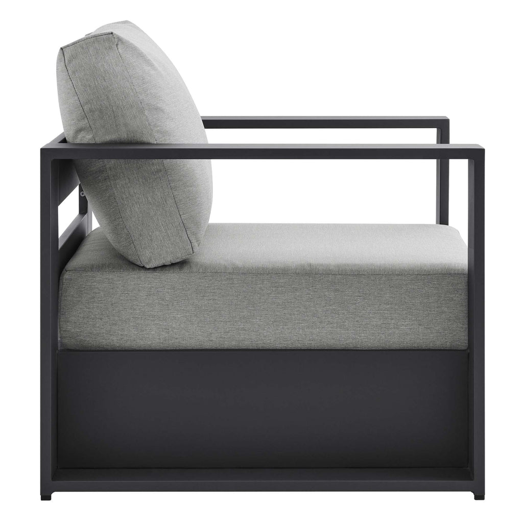 Tahoe 3-Piece Outdoor Patio Powder-Coated Aluminum Set - Gray Gray
