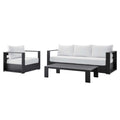Tahoe 3-Piece Outdoor Patio Powder-Coated Aluminum Set - Gray White