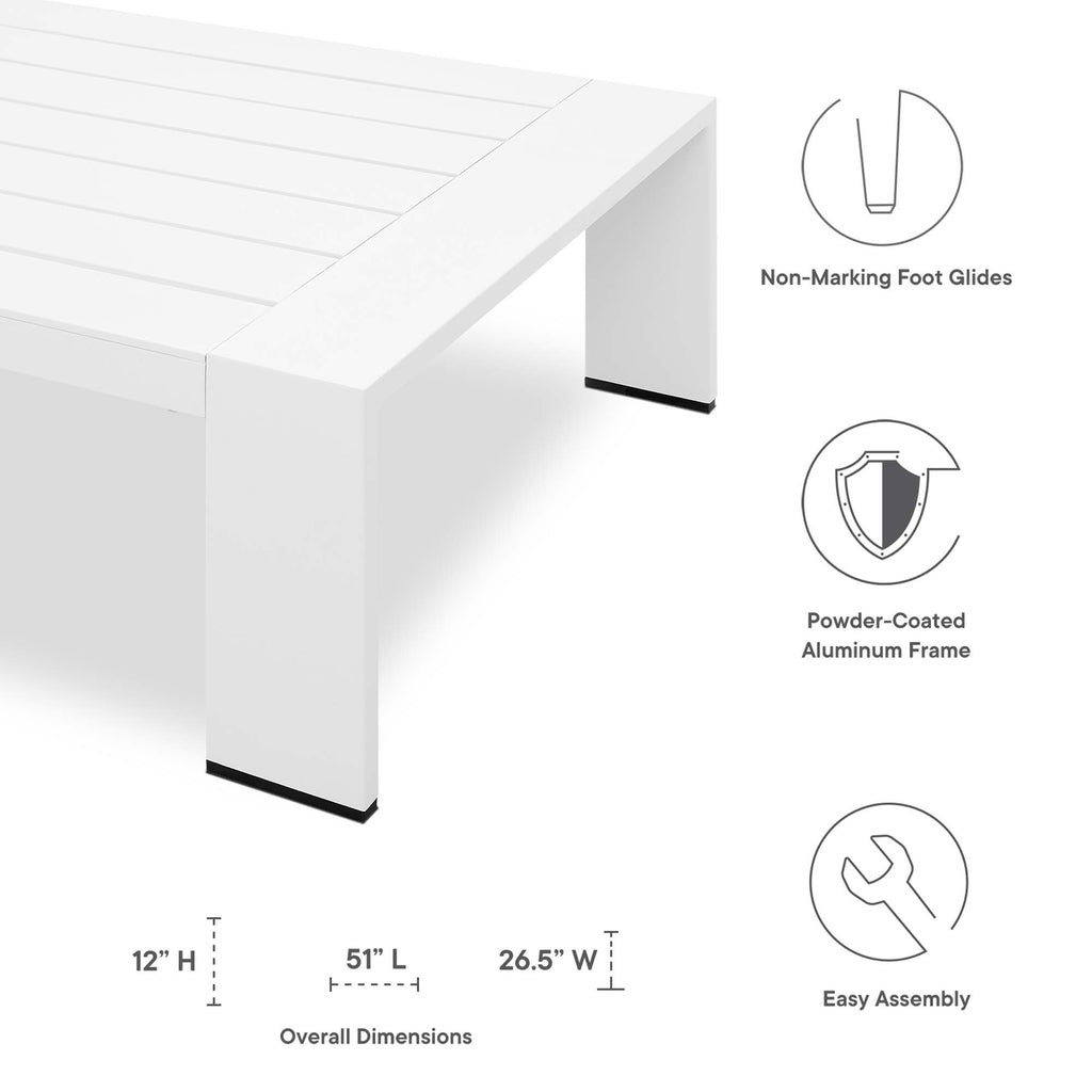 Tahoe 3-Piece Outdoor Patio Powder-Coated Aluminum Set - White Charcoal