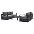 Tahoe 4-Piece Outdoor Patio Powder-Coated Aluminum Set - Gray Charcoal