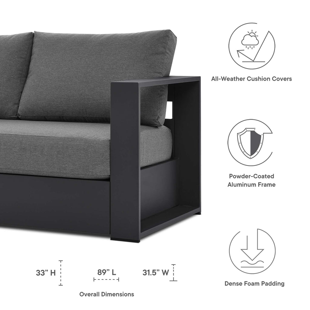 Tahoe 4-Piece Outdoor Patio Powder-Coated Aluminum Set - Gray Charcoal