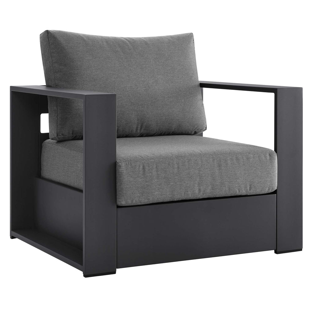 Tahoe 4-Piece Outdoor Patio Powder-Coated Aluminum Set - Gray Charcoal