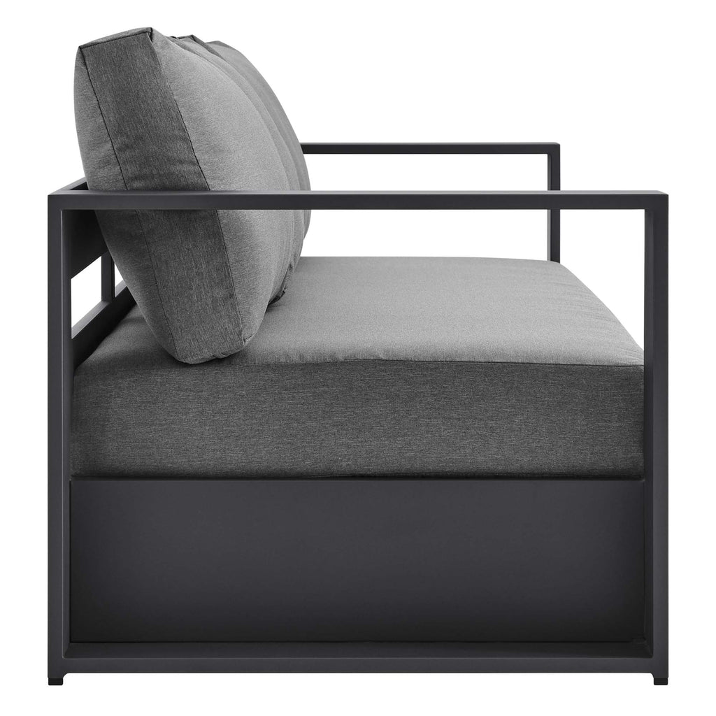 Tahoe 4-Piece Outdoor Patio Powder-Coated Aluminum Set - Gray Charcoal
