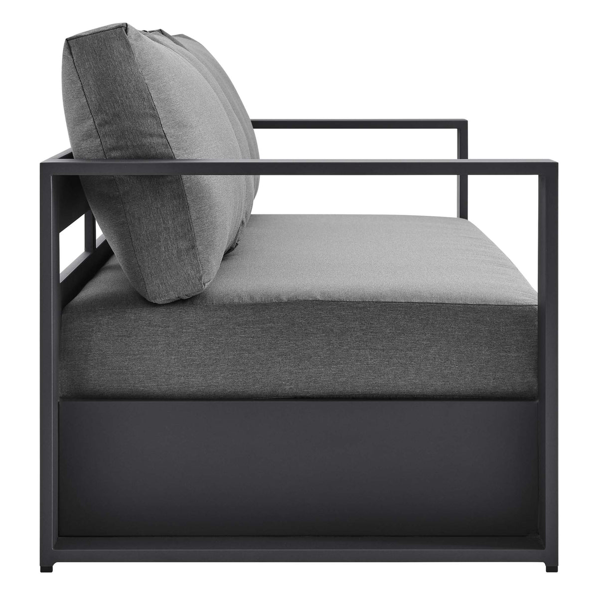 Tahoe 4-Piece Outdoor Patio Powder-Coated Aluminum Set - Gray Charcoal