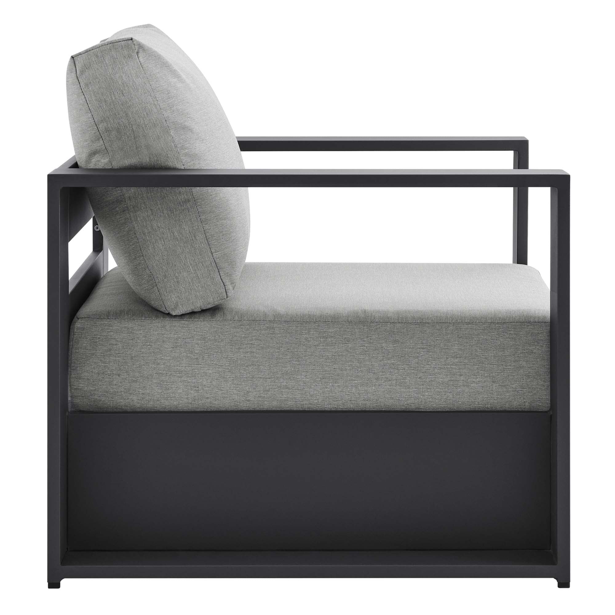 Tahoe 4-Piece Outdoor Patio Powder-Coated Aluminum Set - Gray Gray