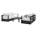Tahoe 4-Piece Outdoor Patio Powder-Coated Aluminum Set - Gray White
