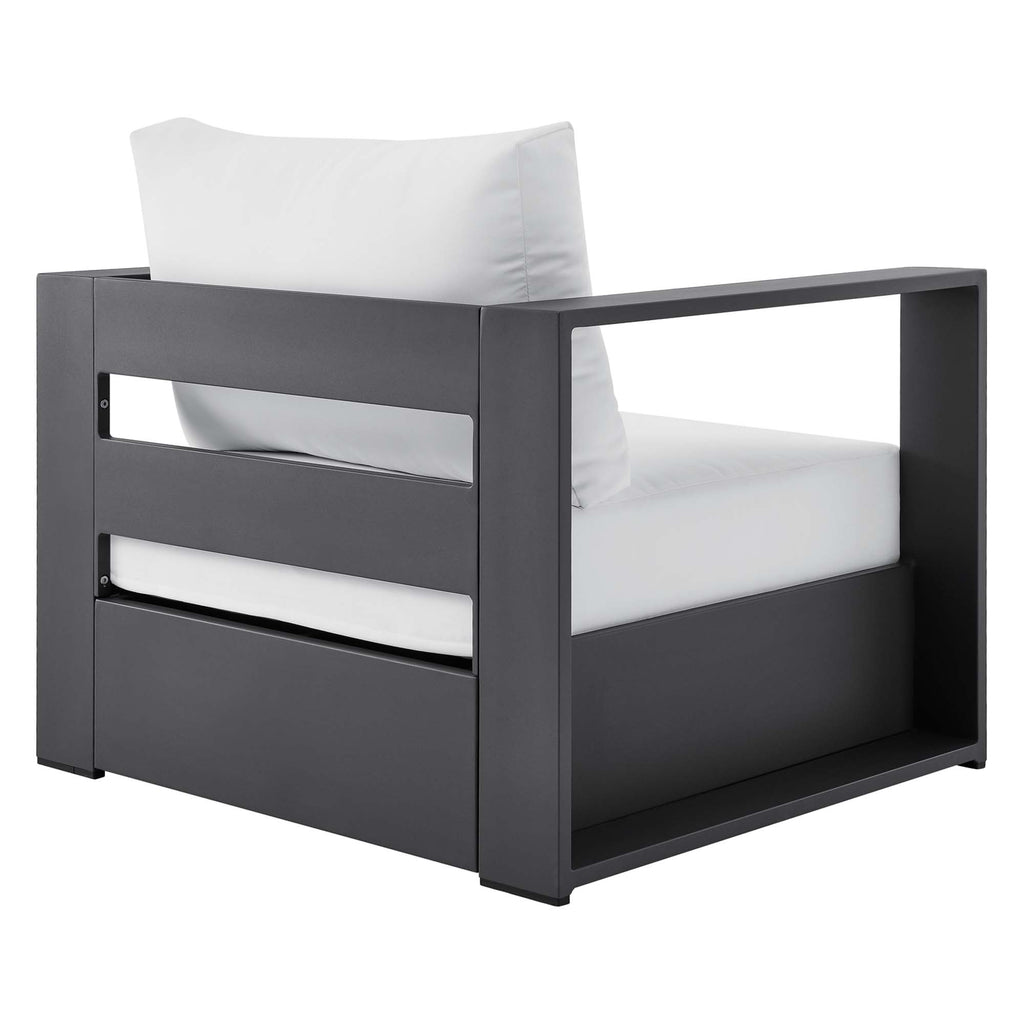 Tahoe 4-Piece Outdoor Patio Powder-Coated Aluminum Set - Gray White