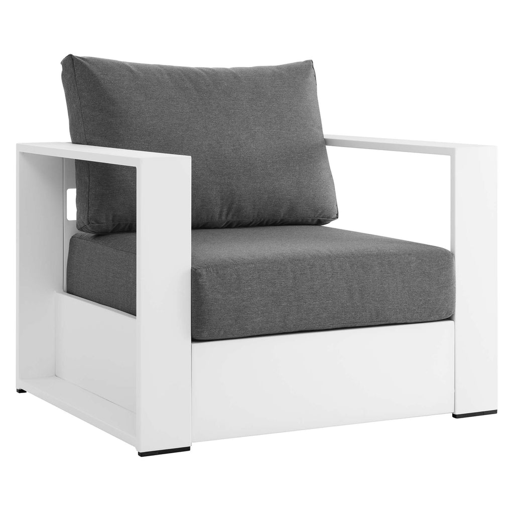 Tahoe 4-Piece Outdoor Patio Powder-Coated Aluminum Set - White Charcoal