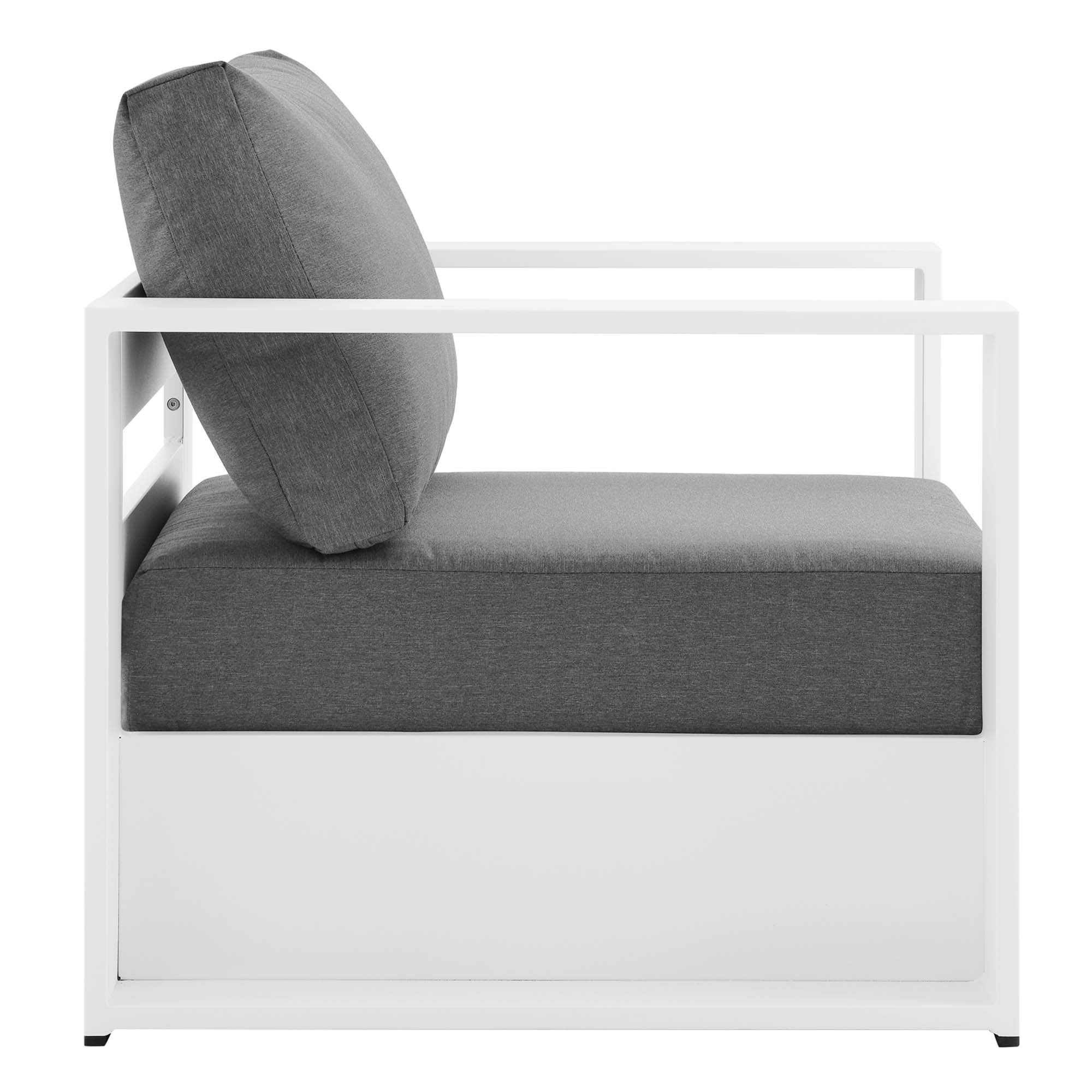 Tahoe 4-Piece Outdoor Patio Powder-Coated Aluminum Set - White Charcoal