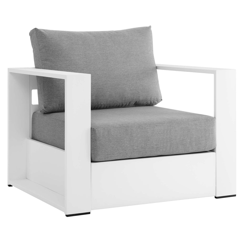 Tahoe 4-Piece Outdoor Patio Powder-Coated Aluminum Set - White Gray