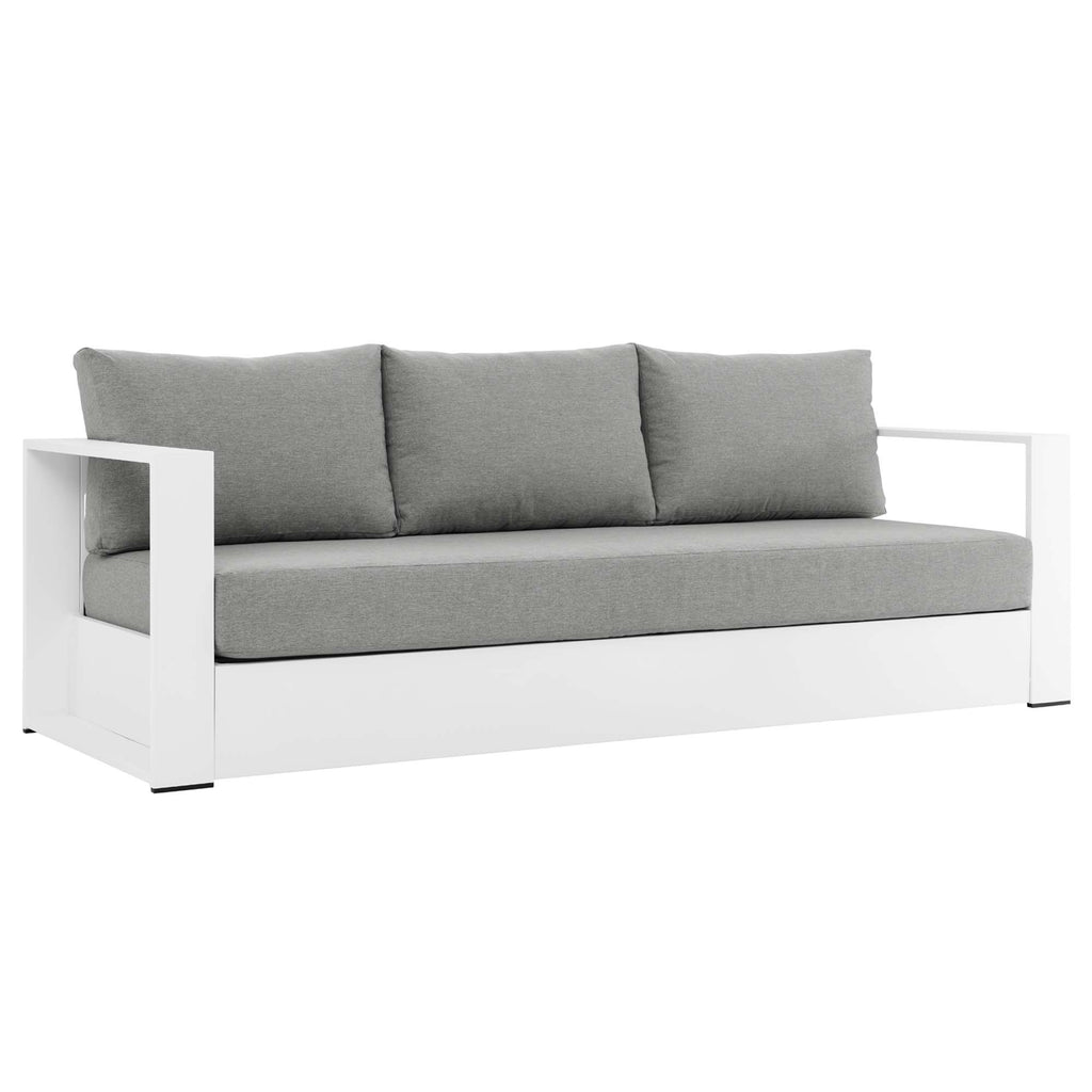 Tahoe 4-Piece Outdoor Patio Powder-Coated Aluminum Set - White Gray
