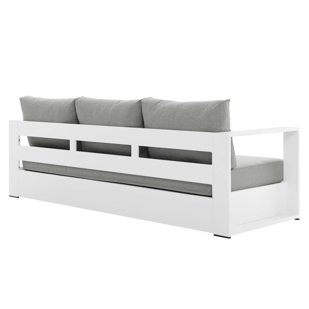 Tahoe 4-Piece Outdoor Patio Powder-Coated Aluminum Set - White Gray
