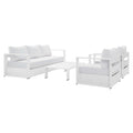 Tahoe 4-Piece Outdoor Patio Powder-Coated Aluminum Set - White White